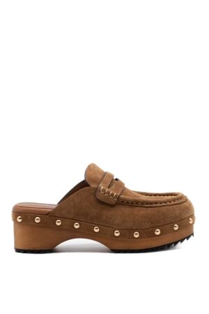 Miss Olivia dames klompen rubberzolen bruin