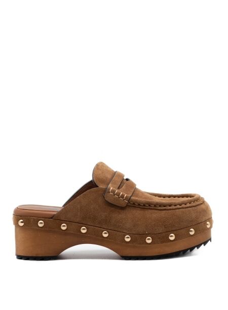 Miss olivia Dames klompen rubberzolen bruin