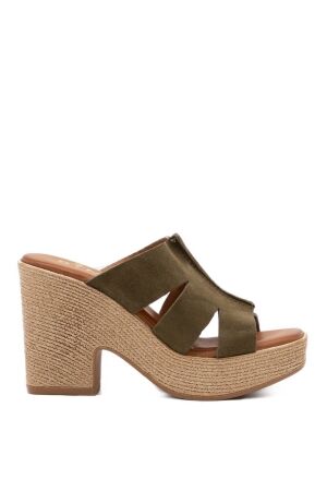 BTMR dames klompen groen suede