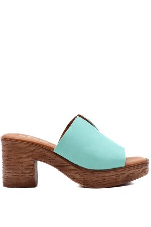 BTMR dames klompen licht groen suede