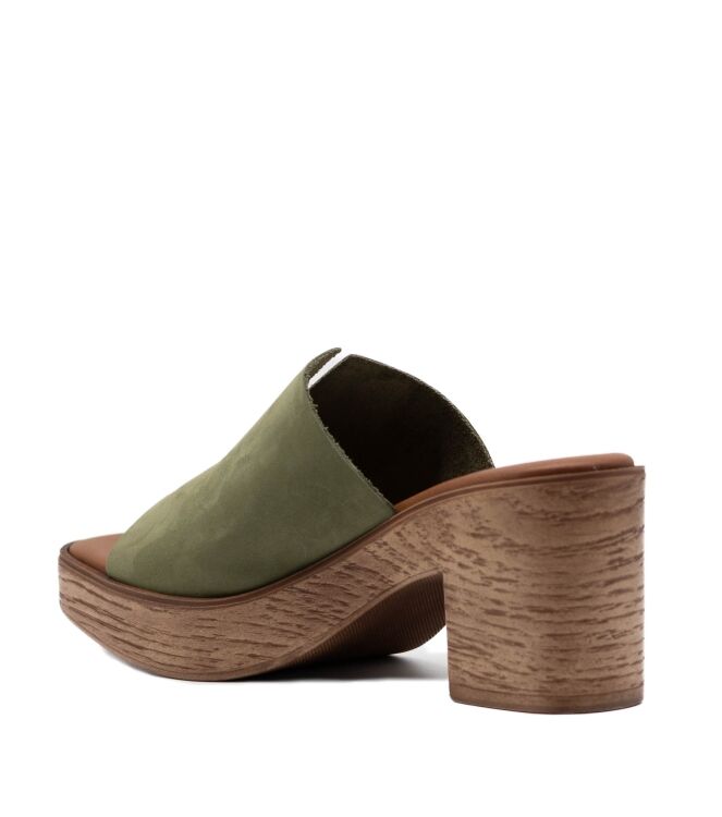 BTMR BTMR dames klopen op hak groen Oliva Dark BTMR Dames Klompen in Groen online kopen