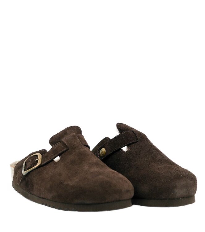 Scholl Scholl dames klompen gevoerd bruin Dk Brown Taupe Scholl Dames Klompen Gevoerd in Bruin online kopen