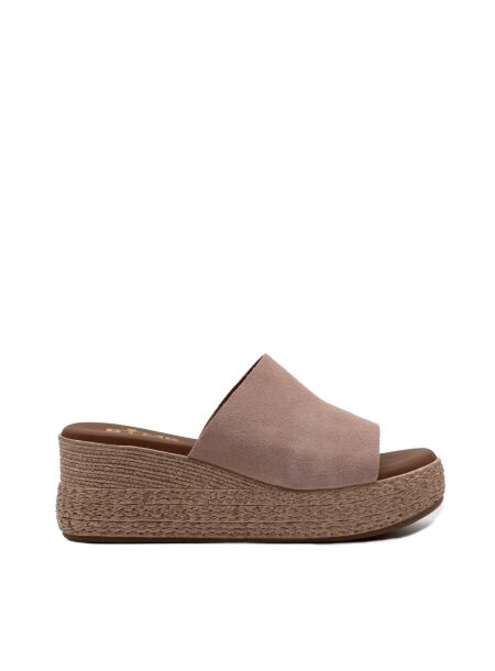 Btmr Dames muilen sleehak roze suede