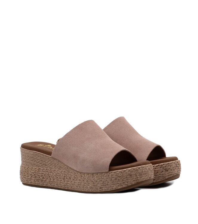 BTMR  Dames Muilen Sleehak Roze Suede 