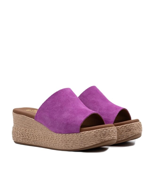 BTMR dames muilen sleehak paar suede 07 paars Direct leverbaar uit de webshop van www.taft.nl/
