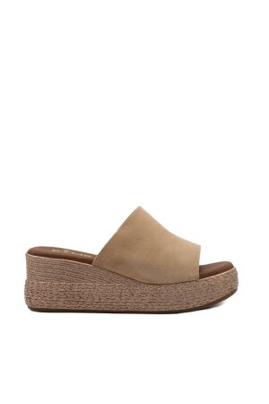 BTMR dames muilen sleehak beige suede