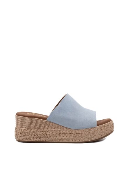Btmr Dames muilen sleehak licht blauw