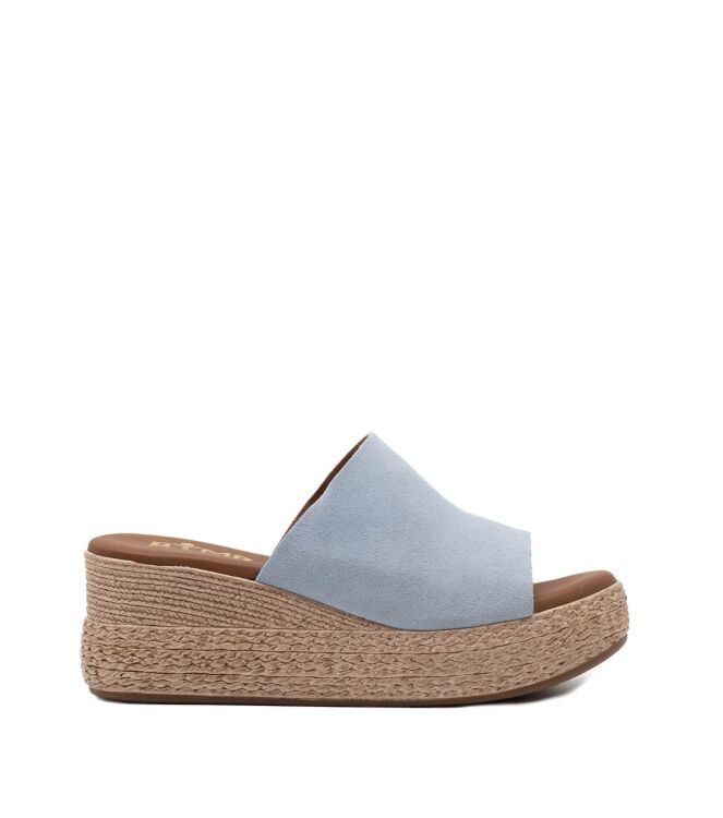 BTMR dames muilen sleehak licht blauw 52 blauw suede/nubuck Direct leverbaar uit de webshop van www.taft.nl/