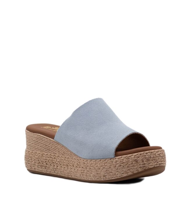 BTMR dames muilen sleehak licht blauw 52 blauw suede/nubuck Direct leverbaar uit de webshop van www.taft.nl/