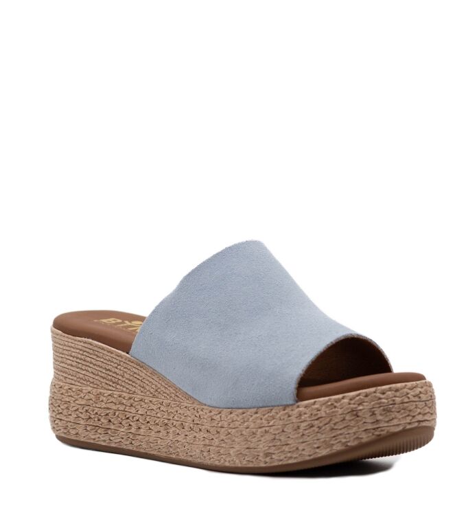 BTMR dames muilen sleehak licht blauw 52 blauw suede/nubuck Direct leverbaar uit de webshop van www.taft.nl/