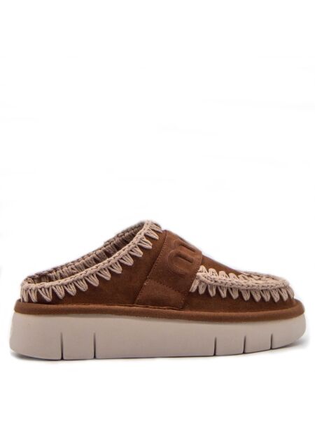 Mou Dames muilen donker bruin suede