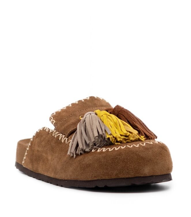 Miss Olivia Miss Olivia dames muilen rubberzolen bruin Suede Sigar Miss Olivia Dames Muilen Rubberzolen Bruin