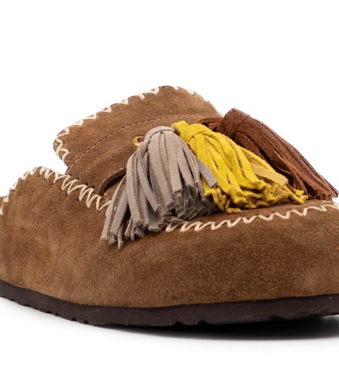 Miss Olivia Miss Olivia dames muilen rubberzolen bruin Suede Sigar Miss Olivia Dames Muilen Rubberzolen Bruin