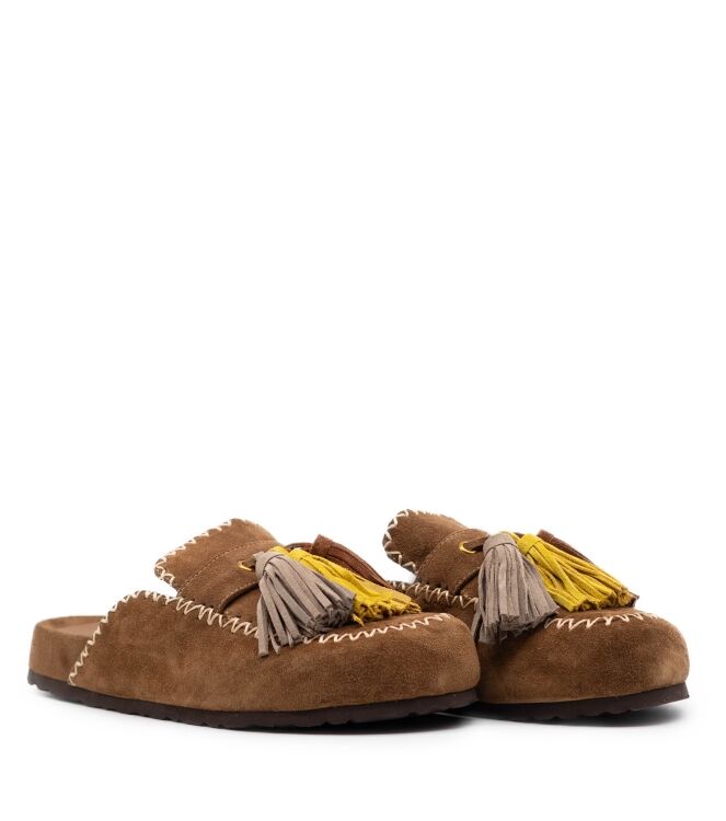 Miss Olivia Miss Olivia dames muilen rubberzolen bruin Suede Sigar Miss Olivia Dames Muilen Rubberzolen Bruin