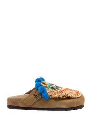 NAN-KU Couture dames muilen rubberzolen naturel