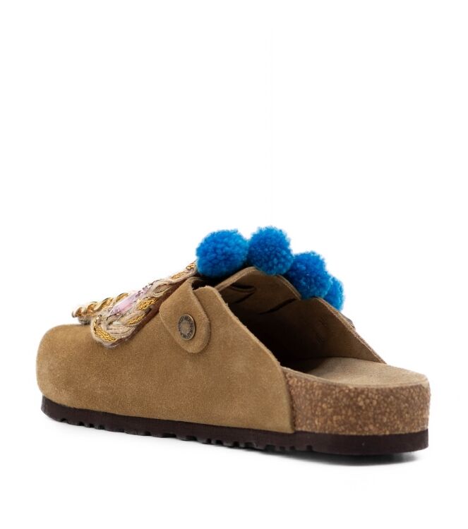 NAN-KU Couture  Dames Muilen Rubberzolen Naturel 