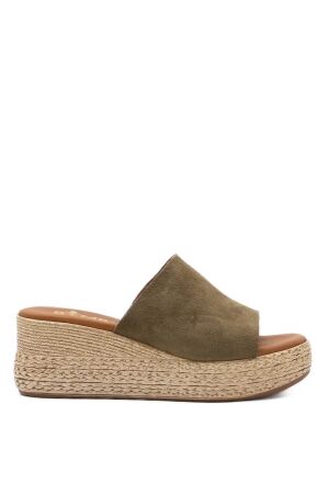 BTMR dames muilen groen suede