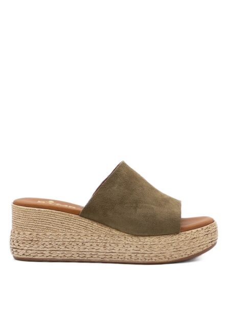 Btmr Dames muilen groen suede