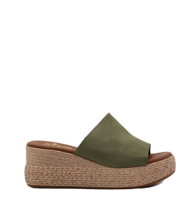 BTMR BTMR dames muilen sleehak groen Oliva Dark BTMR Dames Muil in Groen online kopen