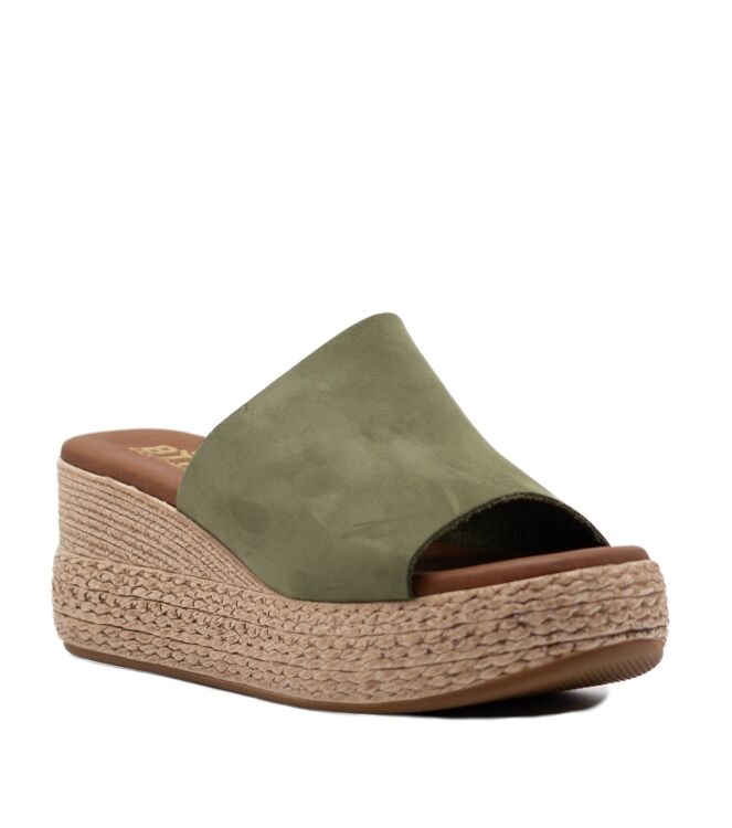 BTMR BTMR dames muilen sleehak groen Oliva Dark BTMR Dames Muil in Groen online kopen