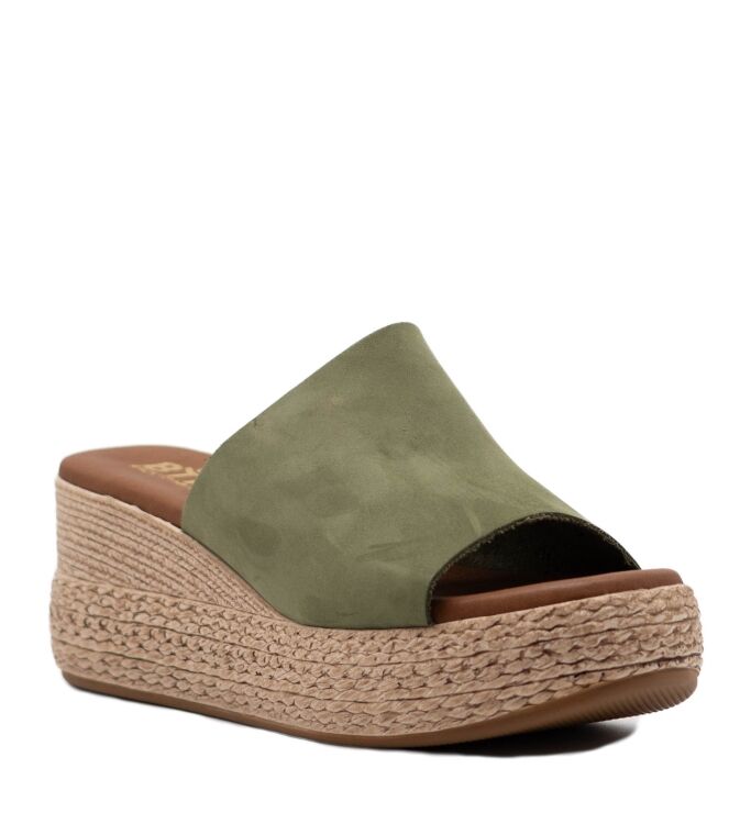 BTMR BTMR dames muilen sleehak groen Oliva Dark BTMR Dames Muil in Groen online kopen