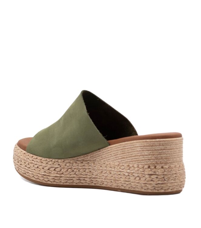 BTMR BTMR dames muilen sleehak groen Oliva Dark BTMR Dames Muil in Groen online kopen