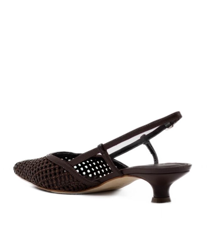 Julie Dee Dames Puntige sling ballerina's met hak in Bruin online kopen 