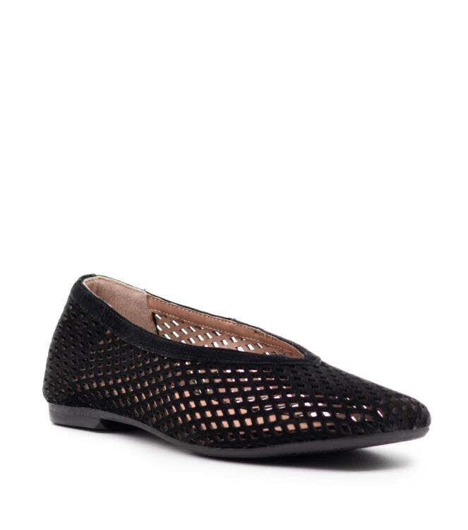 Carmens Carmens dames ballerina rubberzolen zwar Nero Carmens Dames ballerina's in Black online kopen