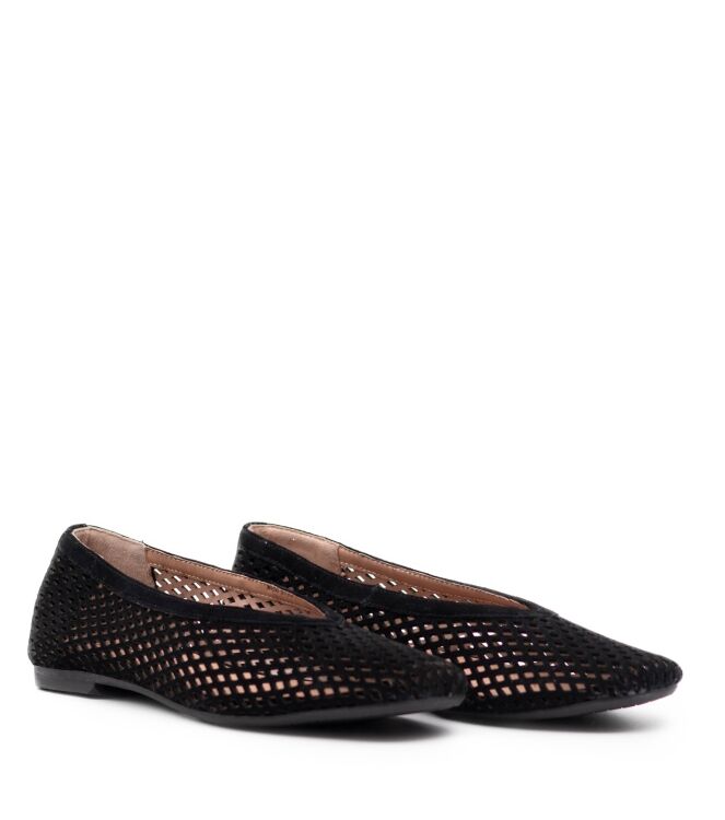 Carmens Carmens dames ballerina rubberzolen zwar Nero Carmens Dames ballerina's in Black online kopen