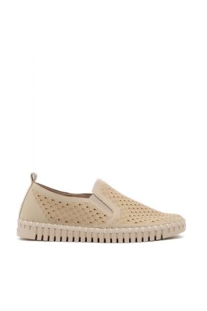 Ilse Jacobsen dames slip-ons rubberzool beige