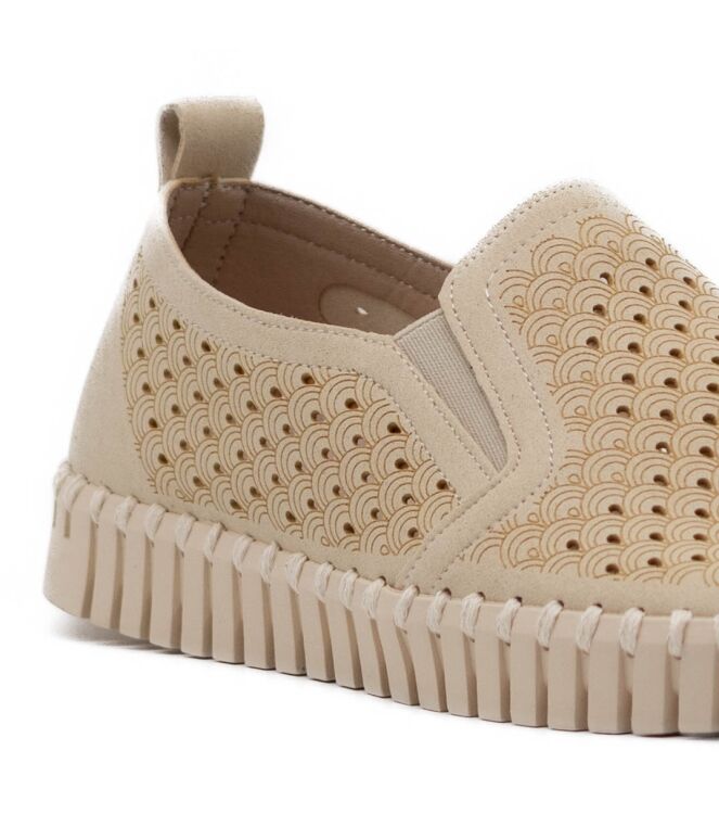 Ilse Jacobsen Ilse Jacobsen dames slip-ons rubberzool beige Kit Pearled Ivory Ilse Jacobsen Dames Ballerina in Beige online kopen