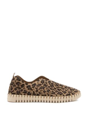 ilse jacobsen dames slip-ons bruin leopard