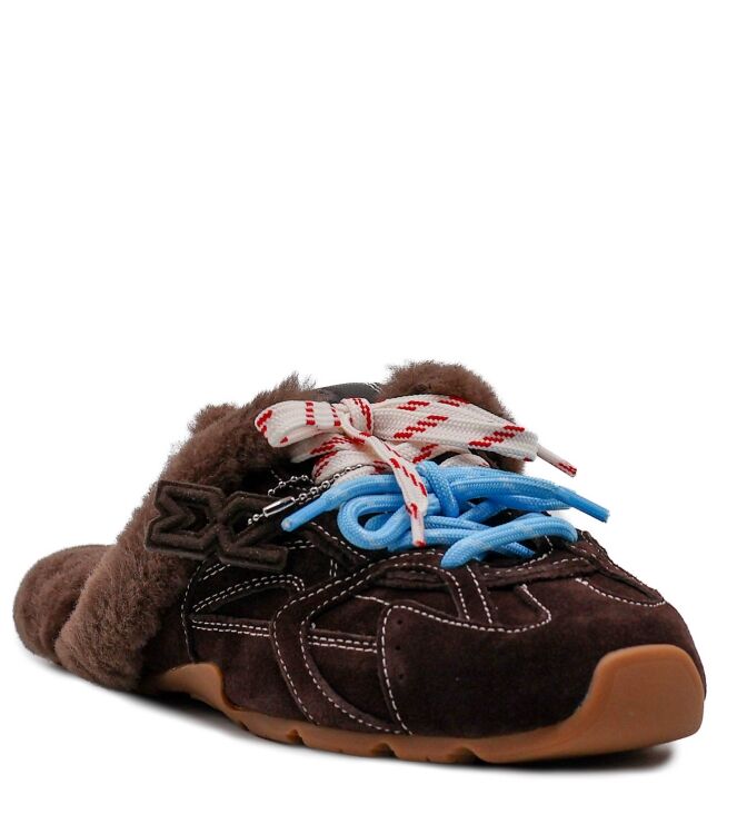 Nokwol Nokwol dames slip-ons gevoerd bruin Brown Suede Nokwol Dames Slip-Ons Gevoerd Bruin
