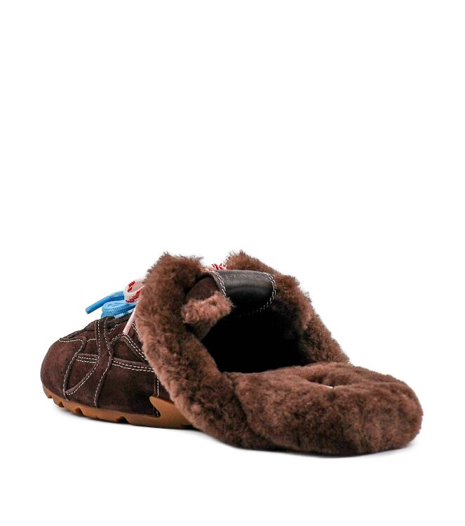 Nokwol Nokwol dames slip-ons gevoerd bruin Brown Suede Nokwol Dames Slip-Ons Gevoerd Bruin