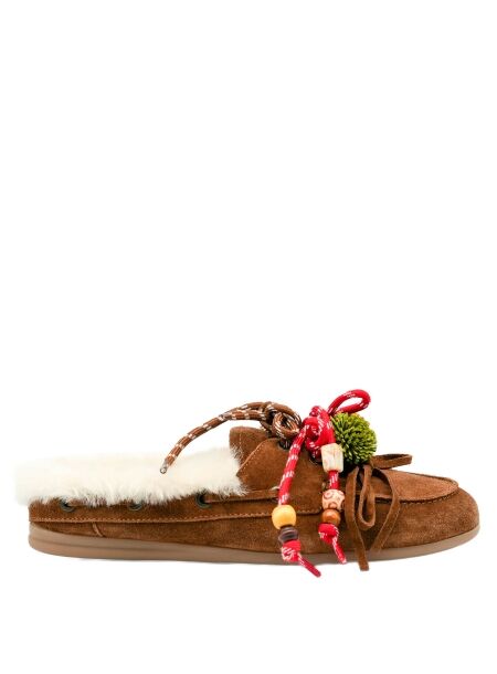 Nokwol  Dames slip-ons gevoerd tan