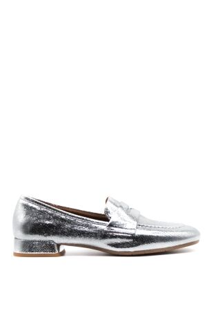 Julie Dee dames mocassins zilver