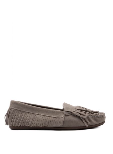 Btmr Dames mocassins grijs suede