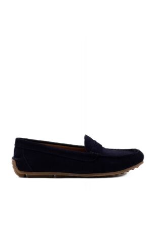 Belang dames mocassins blauw suede