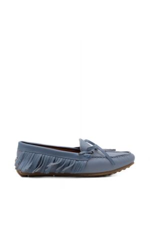 Belang dames mocassins licht blauw