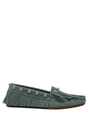 BTMR dames mocassins licht blauw
