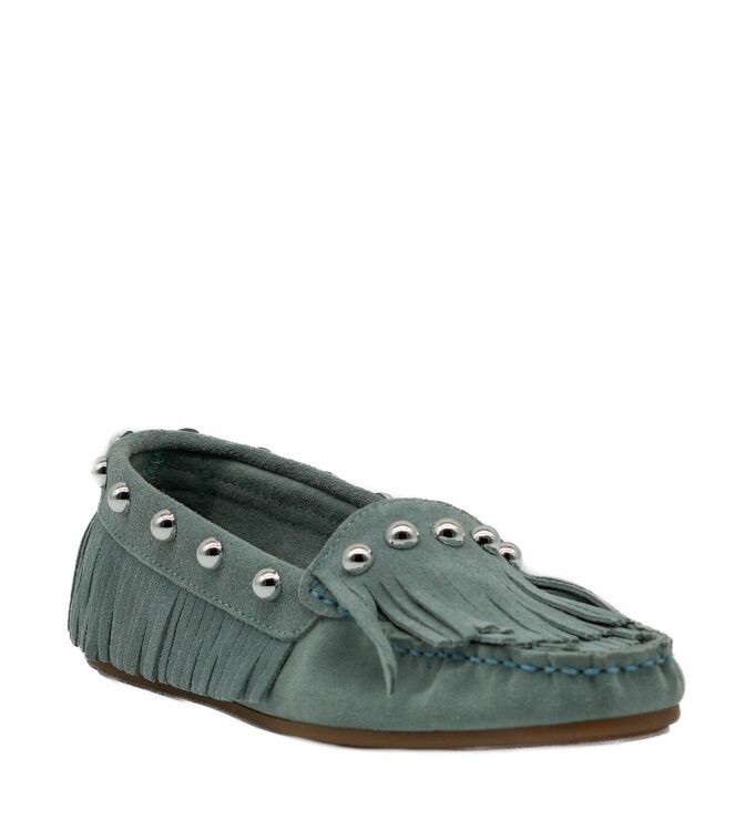 BTMR BTMR dames mocassins licht blauw Serraje Salvia Bony Caramelo BTMR dames mocassins licht blauw 52 blauw suede/nubuck Direct leverbaar uit de webshop van www.taft.nl/