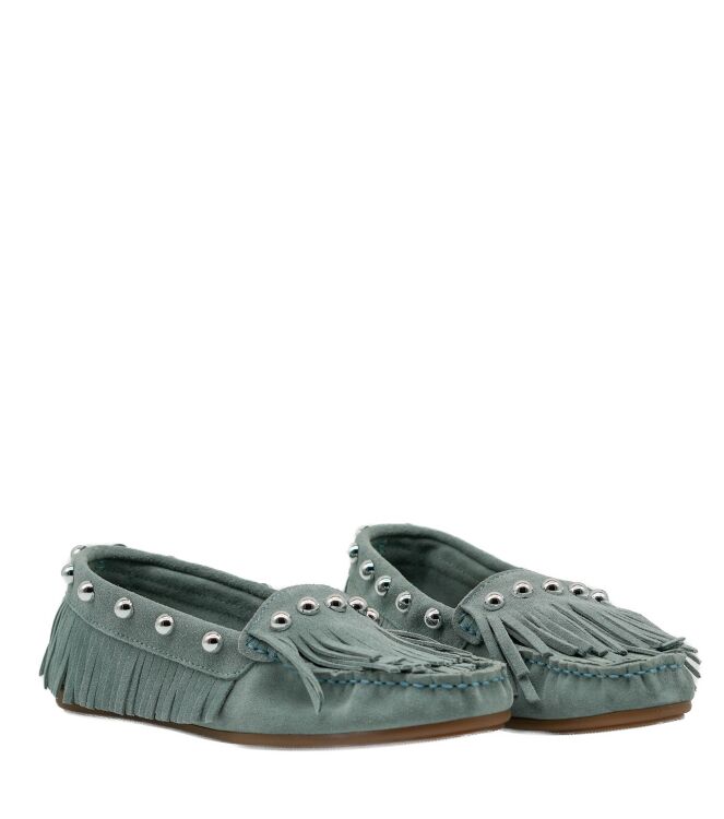 BTMR BTMR dames mocassins licht blauw Serraje Salvia Bony Caramelo BTMR dames mocassins licht blauw 52 blauw suede/nubuck Direct leverbaar uit de webshop van www.taft.nl/