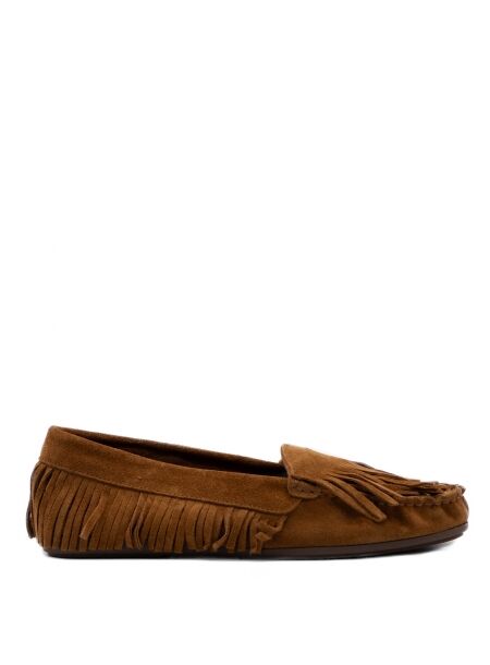 Btmr Dames mocassins bruin suede