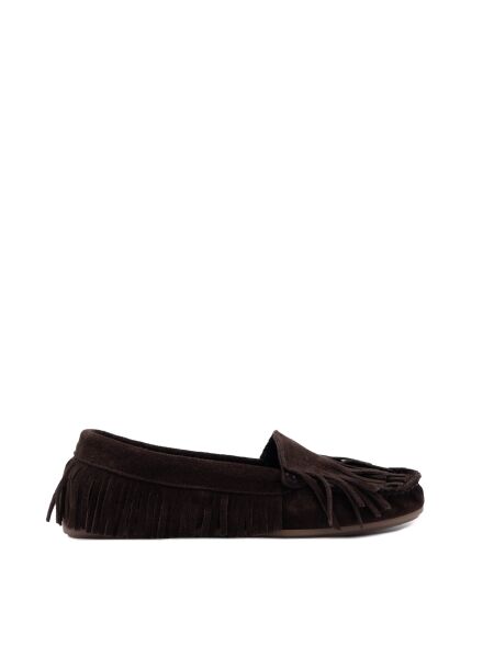Btmr Dames mocassins bruin suede