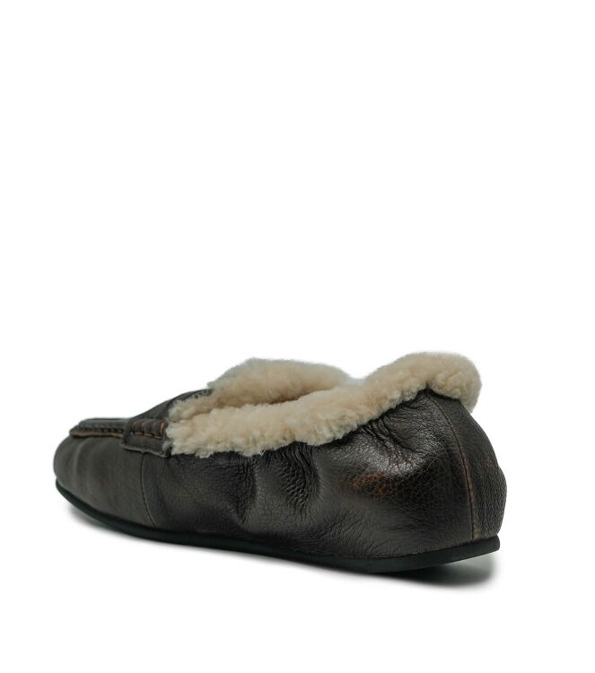 Miss Olivia Miss Olivia dames mocassins gevoerd bruin Asportabile Taupe Miss Olivia Dames Mocassins in Bruin online kopen