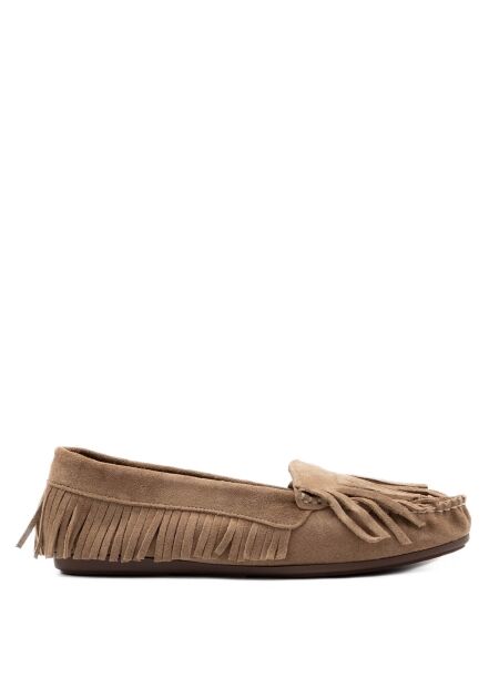 Btmr Dames mocassins naturel suede