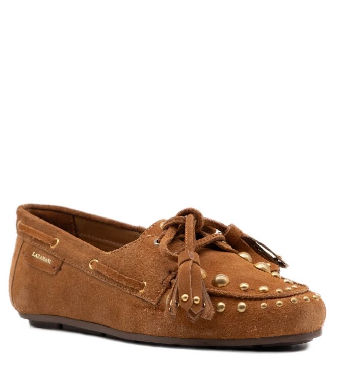 Lazamani dames mocassins cognac suede 72 naturel suede/nubuck Direct leverbaar uit de webshop van www.taft.nl/