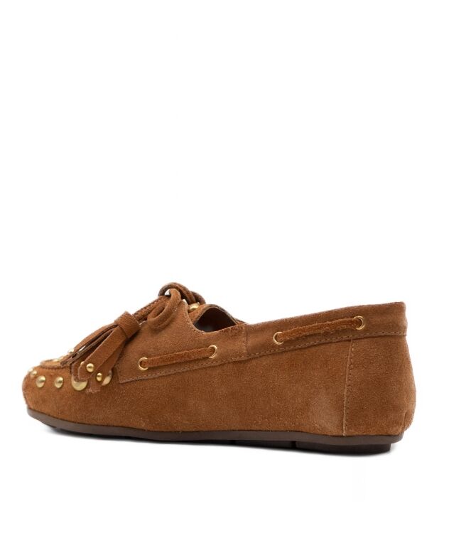 Lazamani dames mocassins cognac suede 72 naturel suede/nubuck Direct leverbaar uit de webshop van www.taft.nl/