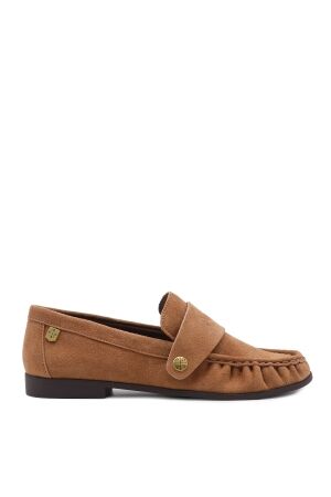 Popa dames mocassins naturel suede