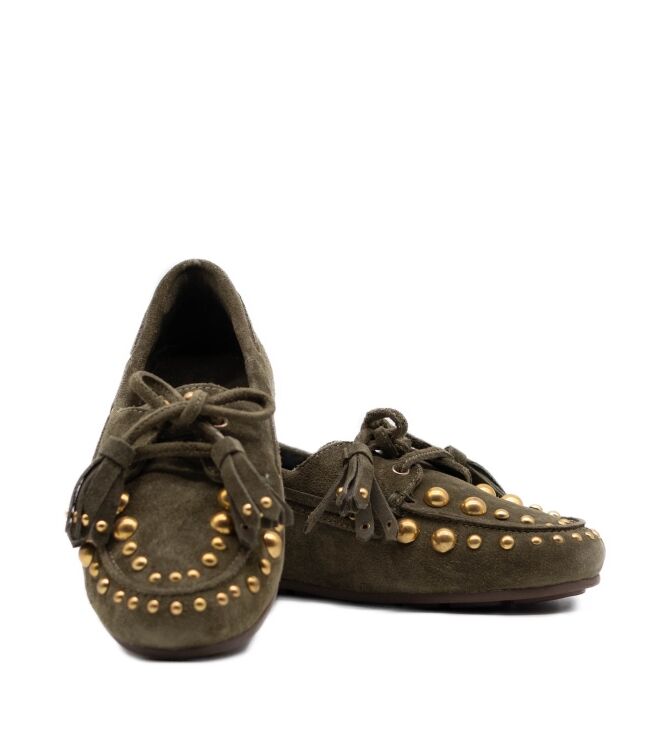 Lazamani dames mocassins groen suede 82 groen suede/nubuck Direct leverbaar uit de webshop van www.taft.nl/